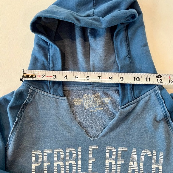 The Original Retro Brand Pebble Beach Two Tone Blue Hoodie Sweatshirt Cali - Picture 11 of 14
